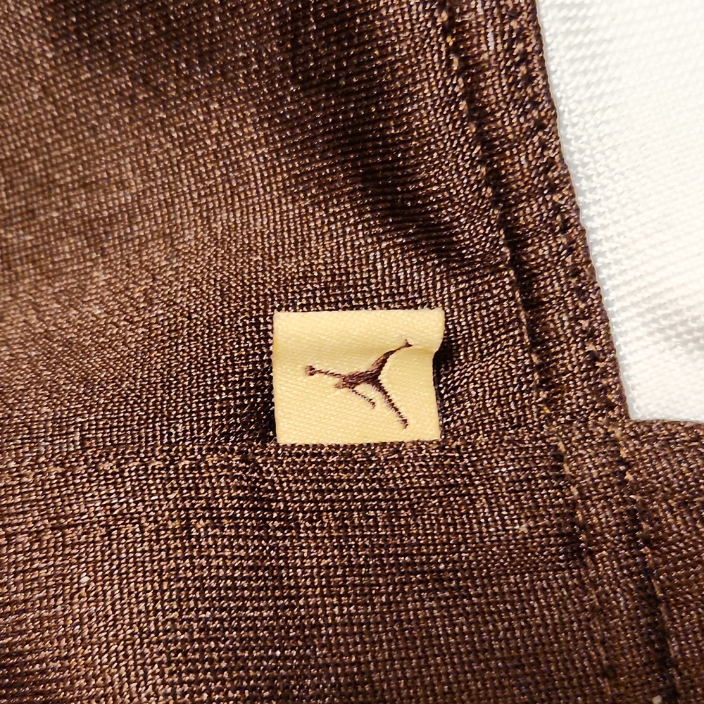 Air Jordan Embroidered Jumpman Logo Full Zip Sweater Vintage Y2K Brown And Gold - Picture 15 of 15